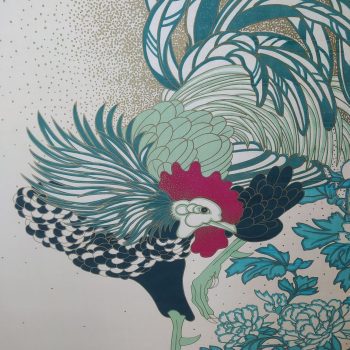 Coppia quadri Fabbriziani pittura su seta 70s - immagine 3