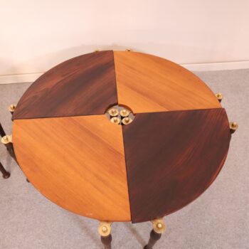 Coppia tavolini 60s componibili ad angoliera in palissandro e noce - immagine 3