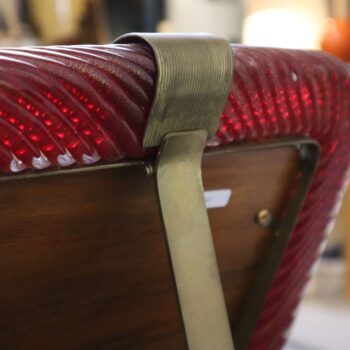 Portafoto vintage in vetro di murano design by Barovier e Toso, anni 40, rosso rubino, made in italy - immagine 3