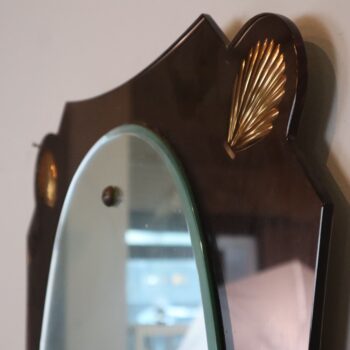 Specchio vintage anni 60 stile Cristal Art made in italy con dettagli color oro - immagine 5