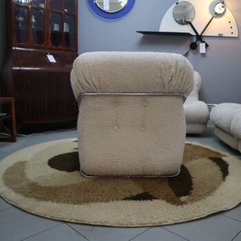 Set di 4 Poltrone Modulari IPA Corolla in Tessuto Bouclé Bianco, 70s - immagine 5