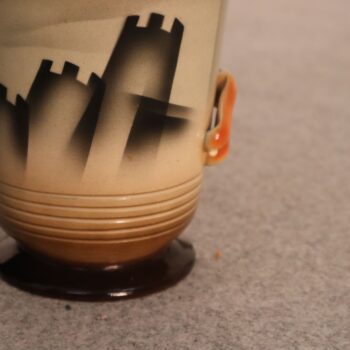 Italian Futurist Art Deco Ceramic Vase, Hand Painted by FACI, 1930s - Image 4