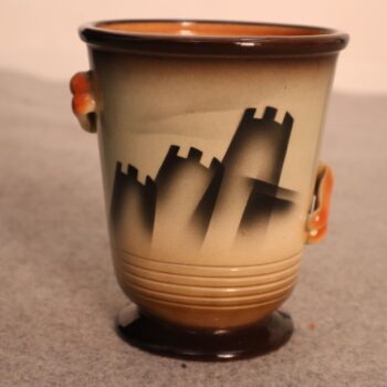Italian Futurist Art Deco Ceramic Vase, Hand Painted by FACI, 1930s - Image 5
