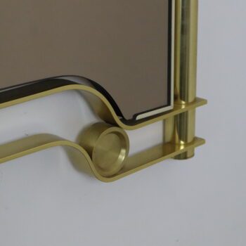 Specchio in ottone curvato, Italia, anni 70 - immagine 3