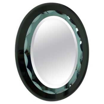Specchio ovale tre livelli nello stile Cristal Art, Italia, anni 60 - immagine 1