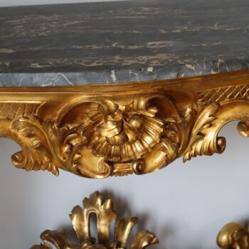 Sicilian Louis XV console in gilded wood, Portoro marble, Italy, mid-19th century - Image 10