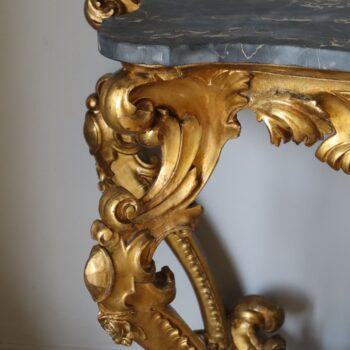 Sicilian Louis XV console in gilded wood, Portoro marble, Italy, mid-19th century - Image 9