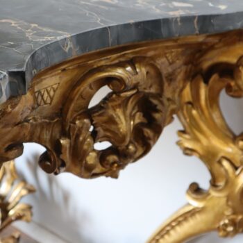 Sicilian Louis XV console in gilded wood, Portoro marble, Italy, mid-19th century - Image 8