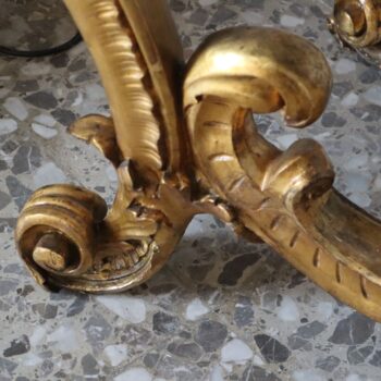 Sicilian Louis XV console in gilded wood, Portoro marble, Italy, mid-19th century - Image 4