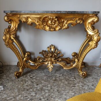 Sicilian Louis XV console in gilded wood, Portoro marble, Italy, mid-19th century - Image 3