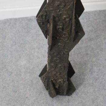 Antique Italian Gothic Crucifix in Bronze Casting, Sculpture from the Early 1900s - Image 6