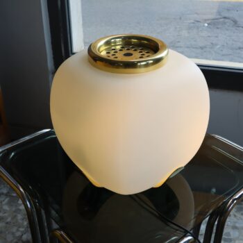 Opaline glass and brass table lamp by Alfredo Barbini for Enrico Tronconi, 1970s - Image 7