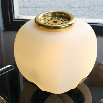 Opaline glass and brass table lamp by Alfredo Barbini for Enrico Tronconi, 1970s