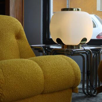 Opaline glass and brass table lamp by Alfredo Barbini for Enrico Tronconi, 1970s - Image 3