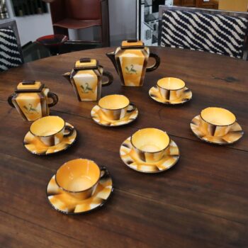 Servizio da caffè Art Deco ceramica Carraresi Lucchesi, Italia anni 30 - immagine 4