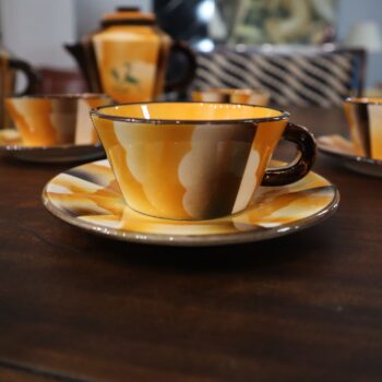 Servizio da caffè Art Deco ceramica Carraresi Lucchesi, Italia anni 30 - immagine 10