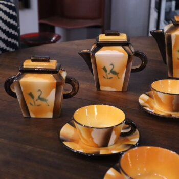 Servizio da caffè Art Deco ceramica Carraresi Lucchesi, Italia anni 30 - immagine 11