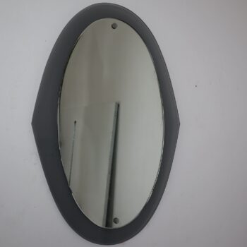 Specchio ovale italiano attributo a Cristal Art, Italia, anni 60 - immagine 3