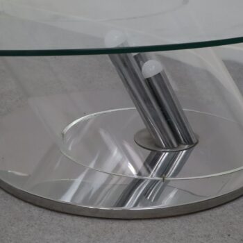 Tavolo da caffè in vetro e acciaio modello Ipomea by Rimadesio, Italia, anni 70 - immagine 7