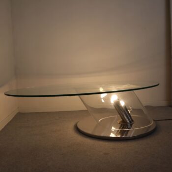 Tavolo da caffè in vetro e acciaio modello Ipomea by Rimadesio, Italia, anni 70 - immagine 3