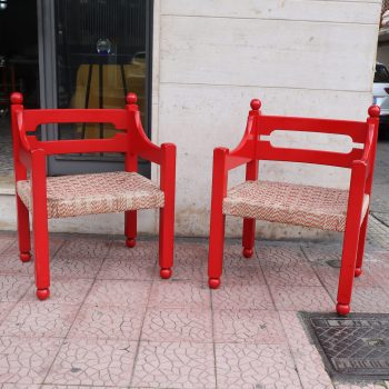 Mid-century modern Pair of red armchairs by Luigi Caccia Dominioni for Azuneca, Italy, 1960s - Image 7