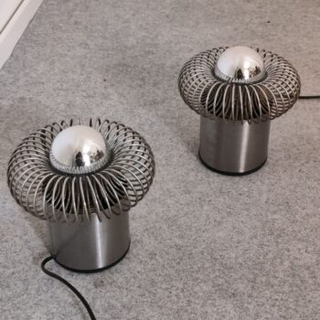 Coppia di Lampade da Tavolo Space Age di Philippe Rogier per Oxar, Francia, Anni '70 - immagine 5