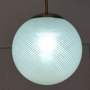 Lampada a Sospensione in Vetro Reticello Attribuita a Carlo Scarpa per Venini, Italia, Anni '40 - immagine 3