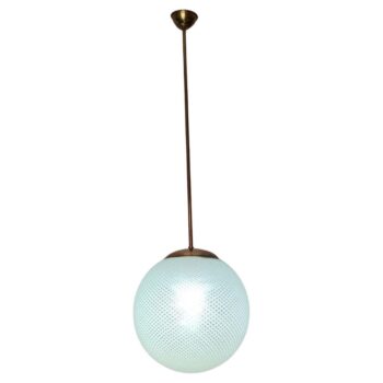 Lampada a Sospensione in Vetro Reticello Attribuita a Carlo Scarpa per Venini, Italia, Anni '40 - immagine 1