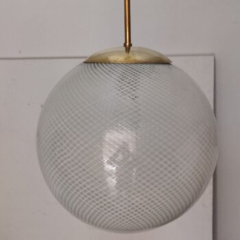Lampada a Sospensione in Vetro Reticello Attribuita a Carlo Scarpa per Venini, Italia, Anni '40 - immagine 5