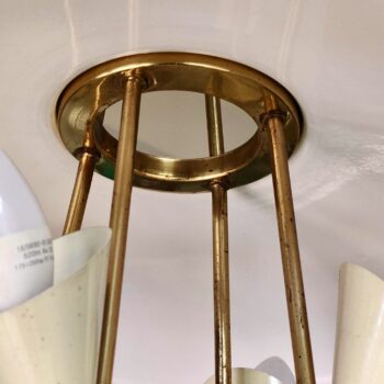 Lampadario in ottone e metallo laccato by Arteluce, Italia, anni 50 - immagine 9