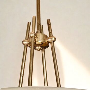 Lampadario in ottone e metallo laccato by Arteluce, Italia, anni 50 - immagine 8
