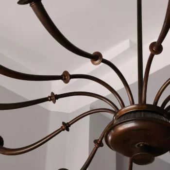 Lampadario a 12 luci in ottone Azucena di Caccia Dominioni, anni '50 - immagine 6