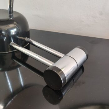 Lampada da tavolo in vetro opalino con dimmer touch-dimmer, 1971, ITER Elettronica - immagine 6