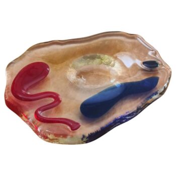 Posacenere in vetro di Murano Luigi Serafini Memphis Italia anni 80