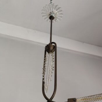 Lampadario in vetro di murano e ottone by Barovier & Toso, Italy, 40s - immagine 4