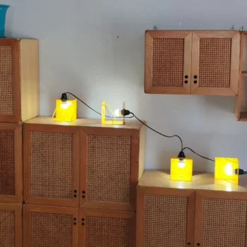 Libreria modulare in legno e rattan by Jan De Vries, anni 70 - immagine 6