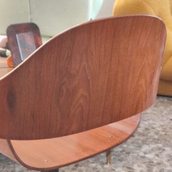 Rara poltrona girevole in legno curvato di Carlo Ratti, Italia, anni '50 - immagine 5