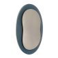 Italian oval mirror in Veca style from the 1970s, double blued glass with contoured edges