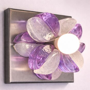 Coppia di applique anni 70 in vetro di Murano Albano Poli per Poliarte - immagine 3