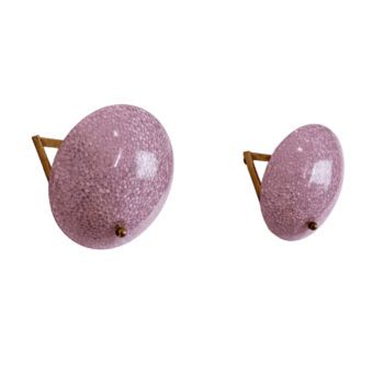 Applique italiane anni 50 in vetro di Murano rosa e ottone