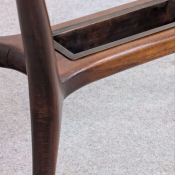 Tavolo da caffè in legno e vetro italiano in stile Ico Parisi, anni 60 - immagine 5