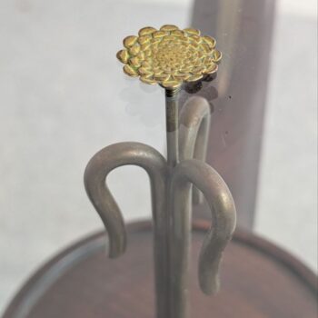 Tavolo da caffè in legno ottone e vetro anni 50 stile Fontana Arte - immagine 8