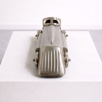 Set di 3 automobili futuriste Art Deco in metallo fuso italiane - immagine 5