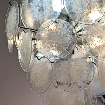 Lampadario Mid-Century Modern anni ’70 in vetro di Murano, stile Vistosi, Made in Italy - immagine 3