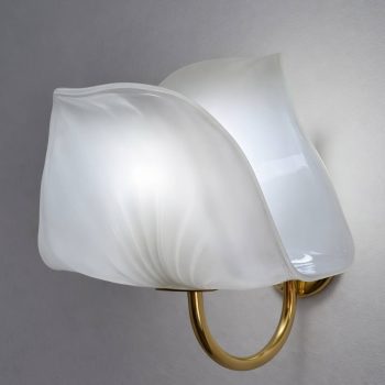 Coppia di appliques a foglia in vetro di Murano e ottone di PAF Studio anni 70 - immagine 10