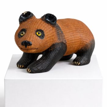 Vintage woven wicker panda, China circa 1970s (Shanghai/Zhejiang) - Image 3