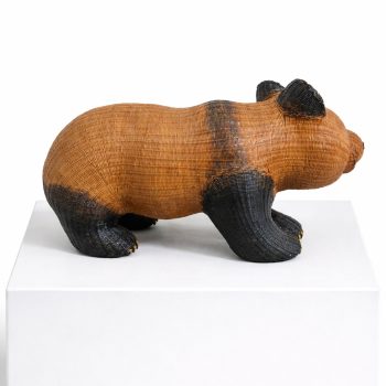 Vintage woven wicker panda, China circa 1970s (Shanghai/Zhejiang) - Image 2