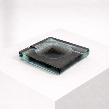 Posacenere Fontana Arte anni ’60 in vetro di Murano verde Nilo - immagine 6