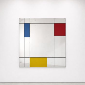 Postmodern square mirror in the style of Piet Mondrian from the 1980s for Rimadesio - Image 2