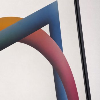 Specchio geometrico serigrafato di Rogelio Polesello per Morphos Acerbis anni 70 - immagine 6